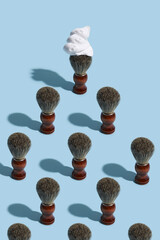 shaving foam on shaving brush
