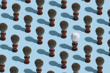 shaving foam on shaving brush