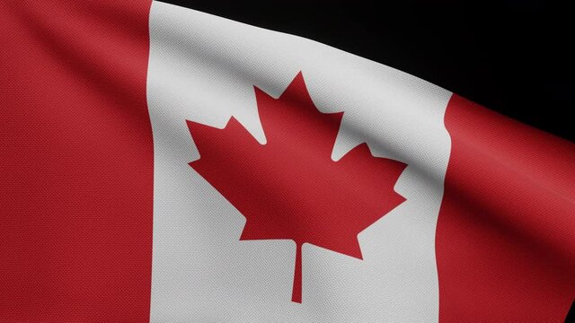 3D illustration Alpha channel of Canadian flag waving in wind. Canada banner blowing, soft and smooth silk. Cloth fabric texture ensign background. Use it for national day and country occasions-Dan