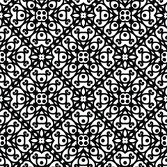 Geometric vector pattern with triangular elements. Seamless abstract ornament for wallpapers and backgrounds. Black and white colors.
