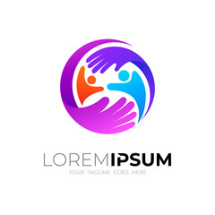 People family logo design illustration, charity logos