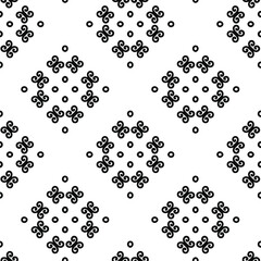  Geometric vector pattern with triangular elements. Seamless abstract ornament for wallpapers and backgrounds. Black and white colors.