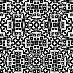  Geometric vector pattern with triangular elements. Seamless abstract ornament for wallpapers and backgrounds. Black and white colors.