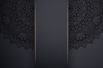 Luxury dark gold mandala ornament template