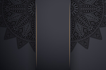 Luxury dark gold mandala ornament template