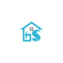 Letter GS squirrel renovation house logo design