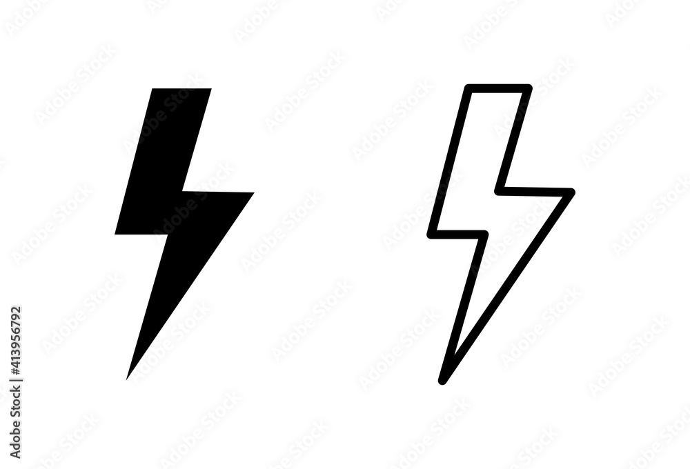 Canvas Prints Lightning icon set. electric icon vector. power icon. energy sign