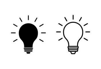 Lamp icon set. Light bulb icon vector. idea symbol.