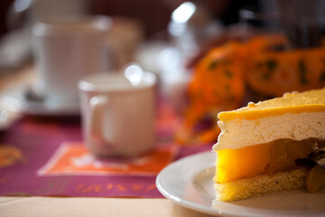 Cake and the Drinks on Table