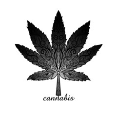 ethnic motif cannabis vector design