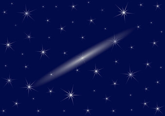 Blue evening starry sky with milky way and white stars. Methafore astrological theme in vector and jpg format.