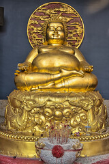 golden buddha statue at a temple in Chinatown Bangkok