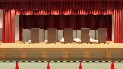 学校 集会場 体育館 コロナウィルス 感染症 ワクチン投与会場 イラスト13 Wall Mural 啓文 佐々木 学校 集会場 体育館 コロナウィルス 感染症 ワクチン投与会場 イラスト13 Wall Mural 啓文 佐々木