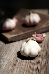 garlic on a board