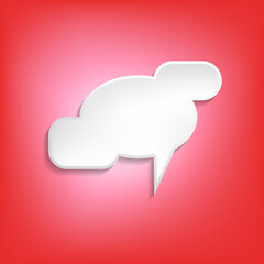 Vector comic speech bubble on color background. Isolated colorful banner, empty paper shape. Cartoon flat illustration for chat. Template frame. Hand draw style, dialog cloud.