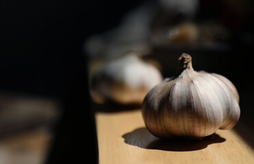garlic on a board
