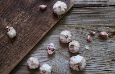 garlic on a board
