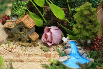 craft ring box for gift jewelry, weddings, and fiancees with rustic miniature fantasy theme. 