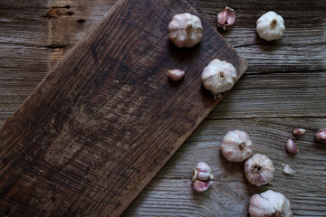 garlic on a board