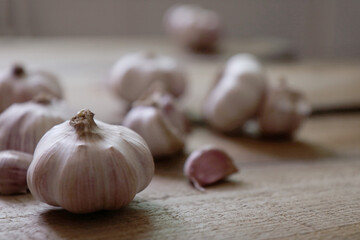 garlic on a board