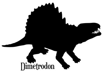Dimetrodon Silhouette for Heat Transfer, Vinyl Sublimation with White Background and Clipping Path