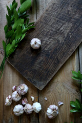 garlic on a board