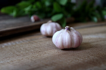 garlic on a board