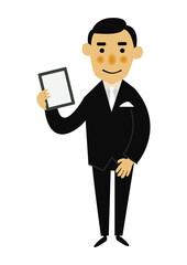 人物の素材。
パーティーのイメージイラスト。
フォーマルスーツの男性。