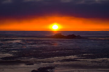 Sunrise on the Frozen Lake