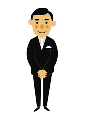人物の素材。
パーティーのイメージイラスト。
フォーマルスーツの男性。