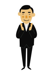 人物の素材。
パーティーのイメージイラスト。
フォーマルスーツの男性。