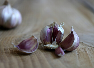 garlic on a board