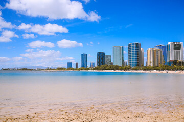 Obraz premium Ala Moana Regional Park, Honolulu, Oahu, Hawaii