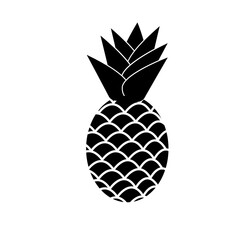 pineapple icon on white background. black pineapple sign. flat style. healthy fruit symbol.