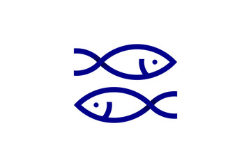 abstract fish line icon vector 
