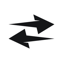 Double arrow icon design isolated on white background.
