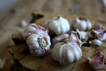 garlic on a board