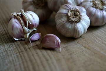 garlic on a board