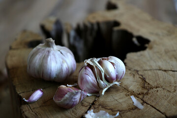 garlic on a board