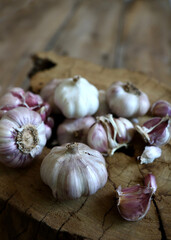 garlic on a board