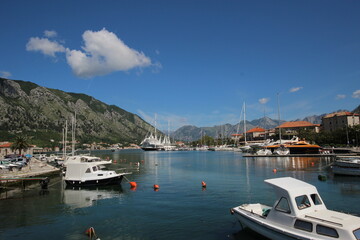 Fototapeta na wymiar Harbour in Kotor Old Town. Montenegro,