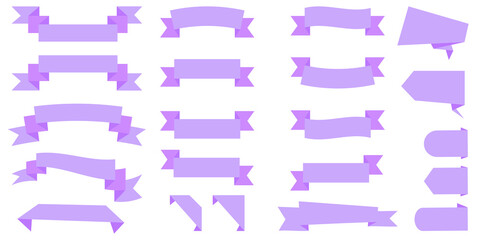 Fototapeta premium Purple ribbons in realistic style. Vector template collection. Vintage template for decoration design. Stock image. EPS 10.