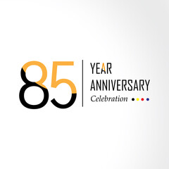 Year Anniversary Vector Template Design Illustration Black Orange Elegant White Background