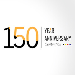 Year Anniversary Vector Template Design Illustration Black Orange Elegant White Background