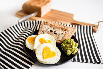 Heart Eggs with Toast and Avocado