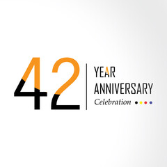 Year Anniversary Vector Template Design Illustration Black Orange Elegant White Background