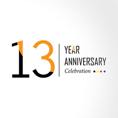 Year Anniversary Vector Template Design Illustration Black Orange Elegant White Background