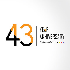 Year Anniversary Vector Template Design Illustration Black Orange Elegant White Background