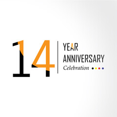 Year Anniversary Vector Template Design Illustration Black Orange Elegant White Background