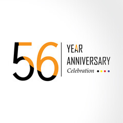 Year Anniversary Vector Template Design Illustration Black Orange Elegant White Background